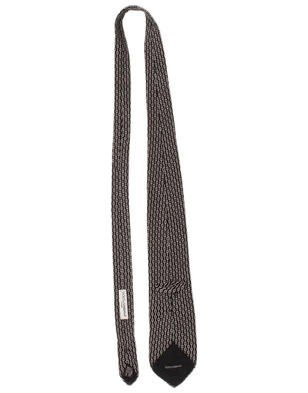 Cravată pentru bărbați Dolce & Gabbana Mărime Unică Negru Geometric Silk Classic