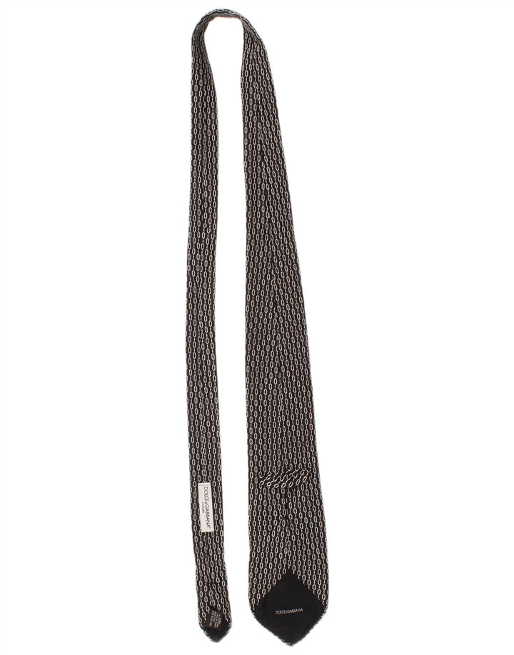 Cravată pentru bărbați Dolce & Gabbana Mărime Unică Negru Geometric Silk Classic