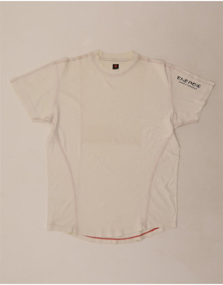 Tricou grafic pentru bărbați Energie Top Medium Alb Bumbac