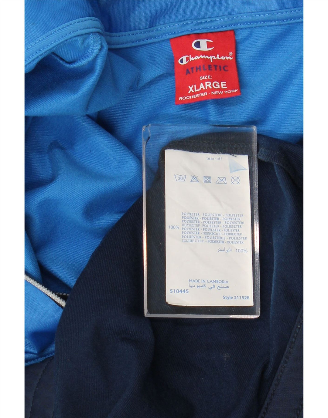 Jachetă de trening pentru bărbați Champion, XL, albastru bleumarin, poliester color bloc