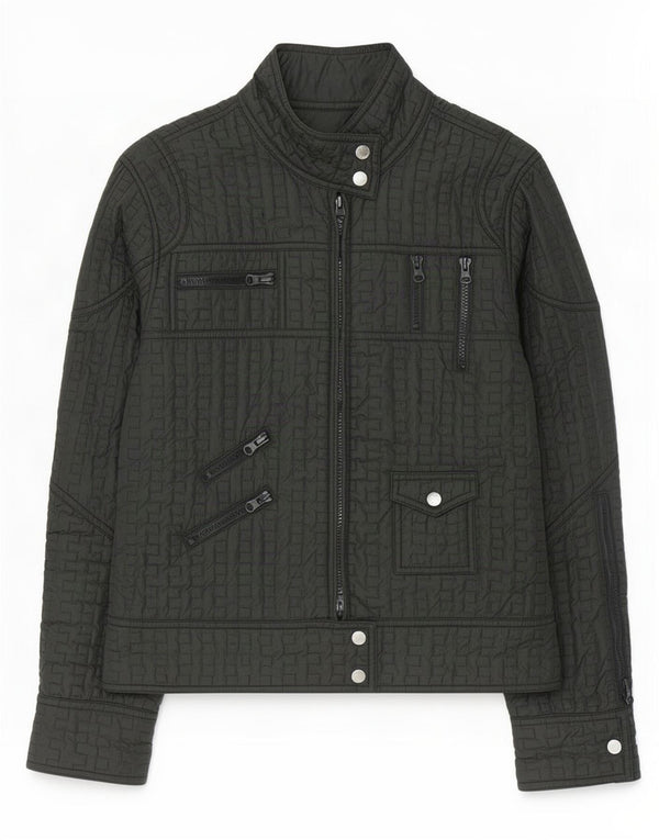 Les Copains Womens Quilted Jacket IT 42 Medium Black Polyester