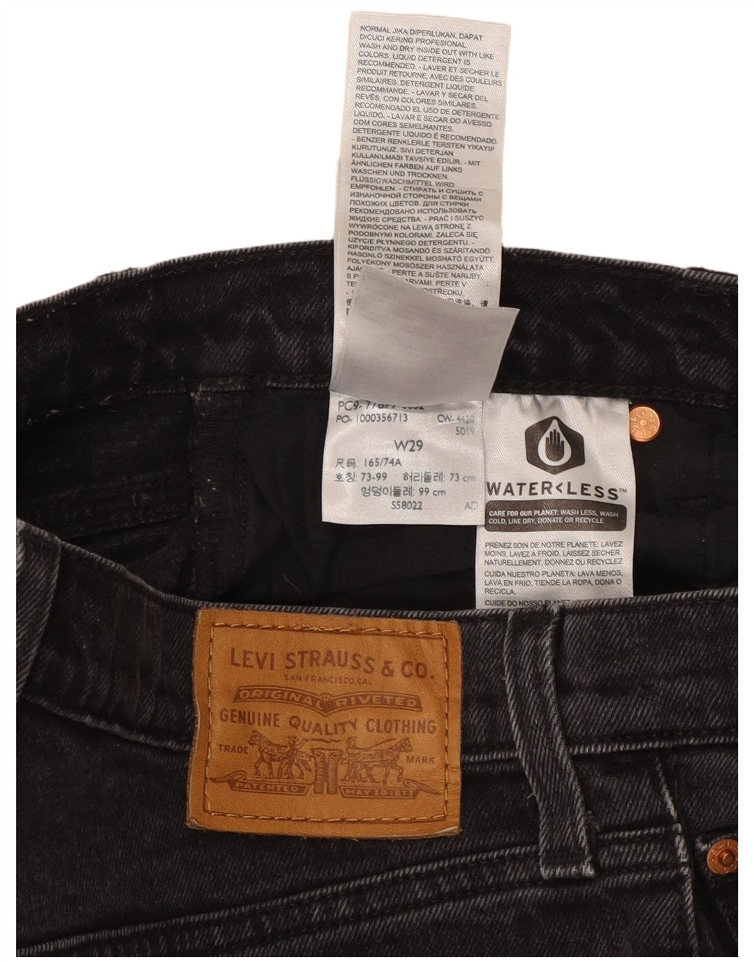 Pantaloni scurți din denim Levi's W29, bumbac mediu negru
