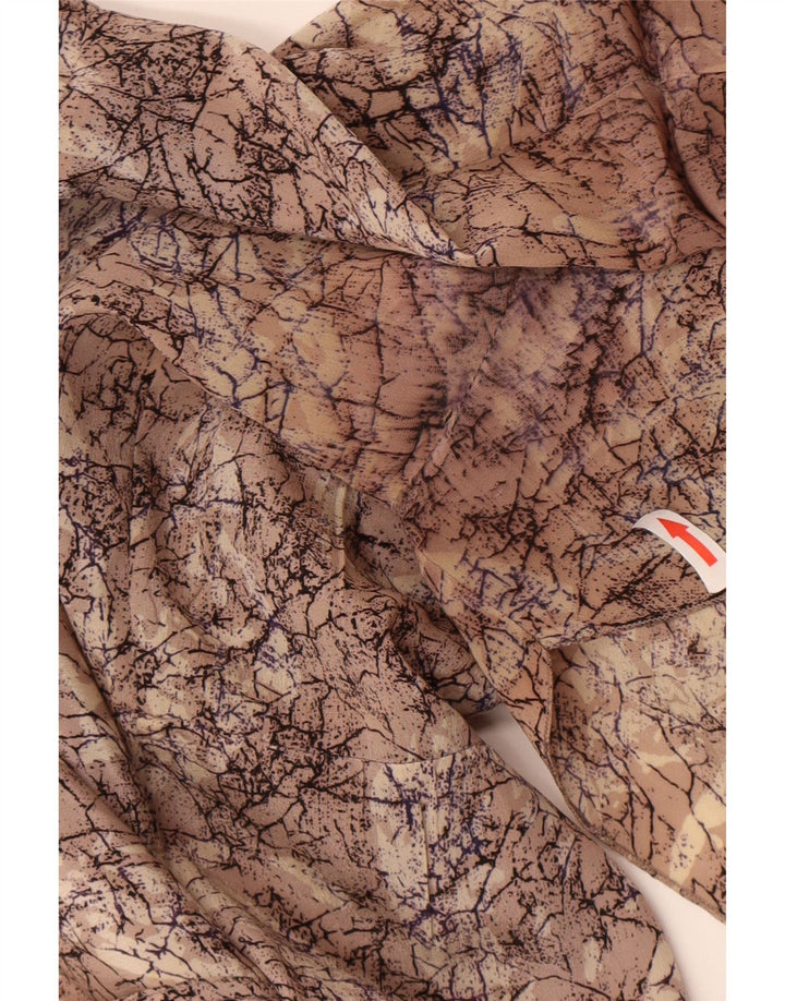 Rochie schimbătoare cu model abstract pentru femei vintage UK 16 mare maro