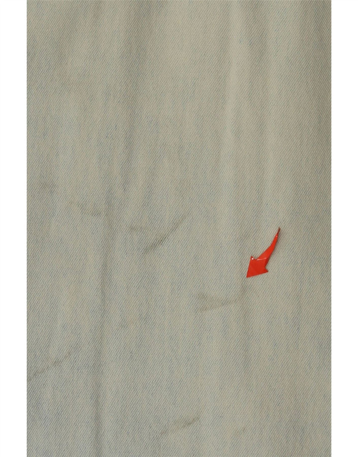 Cămașă de blugi vintage cu mânecă scurtă pentru bărbați, mare, albastră, retro