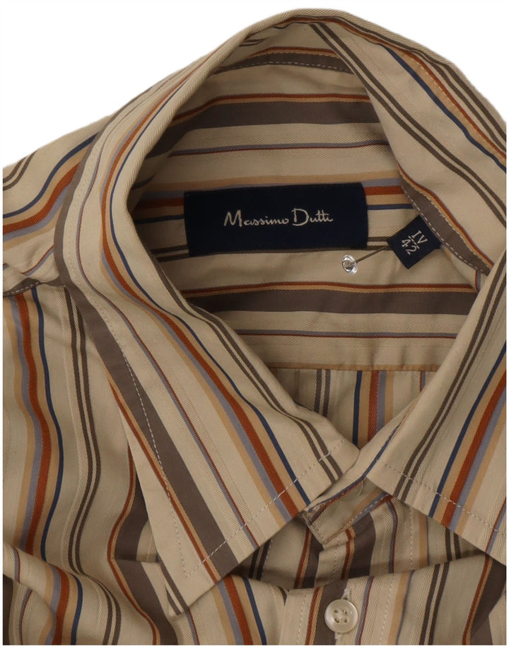 Cămașă Massimo Dutti pentru bărbați EU 42 mare, bej, cu dungi