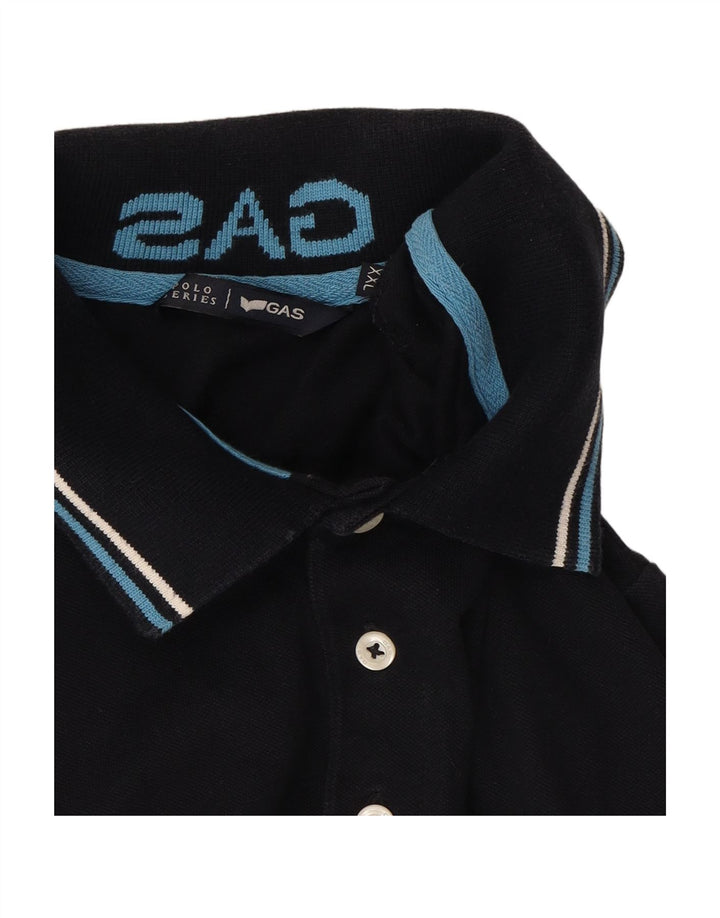 GAS Mens Polo Shirt 2XL Navy Blue Cotton