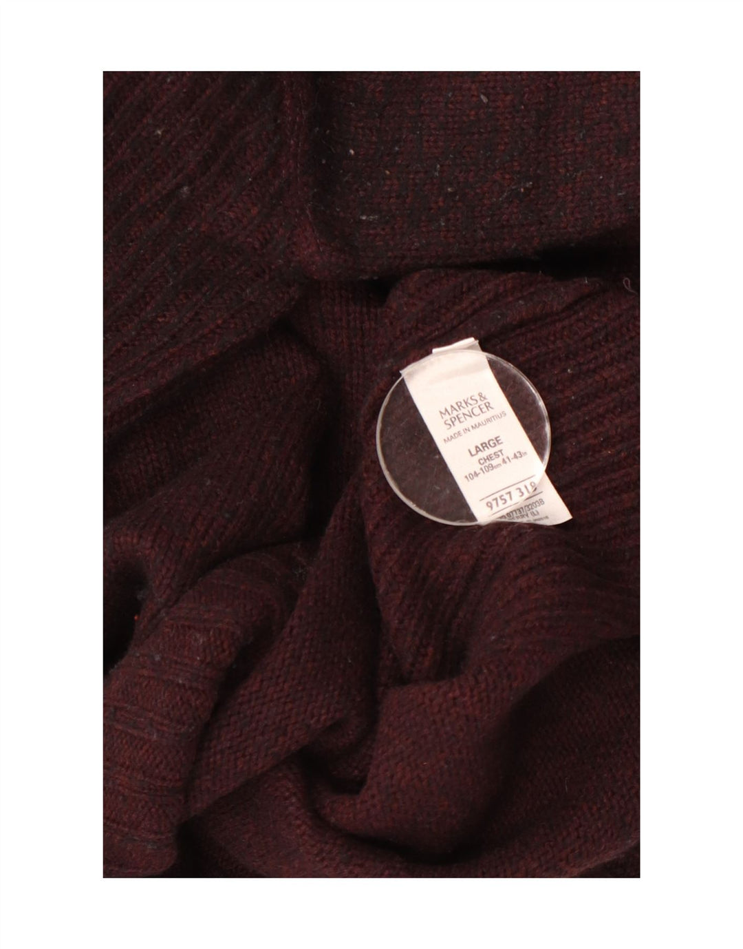 Pulover pentru bărbați Marks & Spencer, cu fermoar, cu gât, lână de miel mare, bordeaux