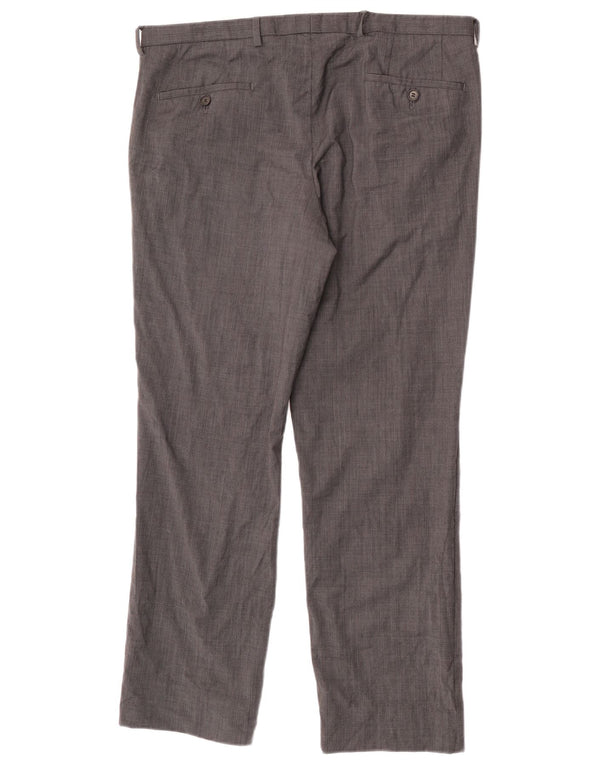 Pantaloni de costum drepți pentru bărbați Hugo Boss IT 50 Large W35 L29 Lână virgină gri