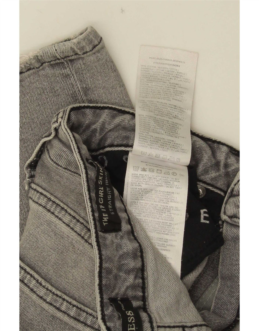 Guess Blugi skinny distressed drepte pentru femei W27 L28 poliester gri