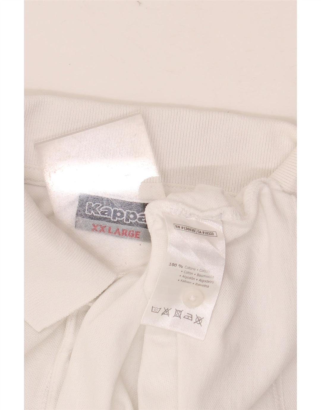 Cămașă polo KAPPA pentru bărbați, bumbac alb 2XL