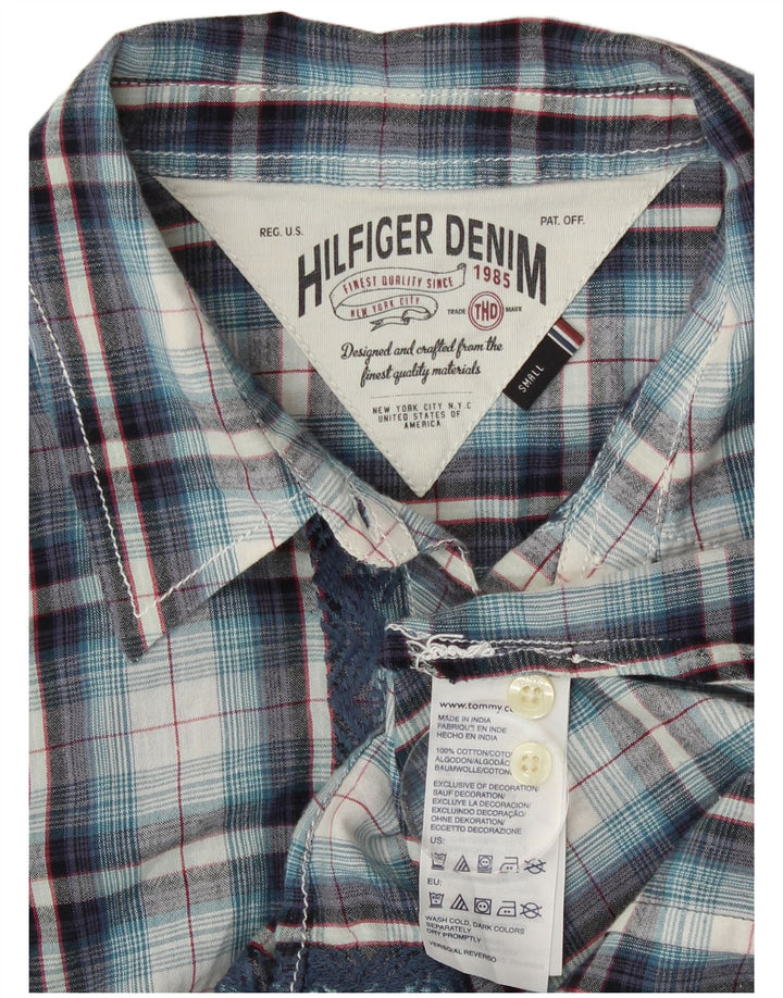 Cămașă Tommy Hilfiger pentru femei UK 10 Small Blue Check Bumbac