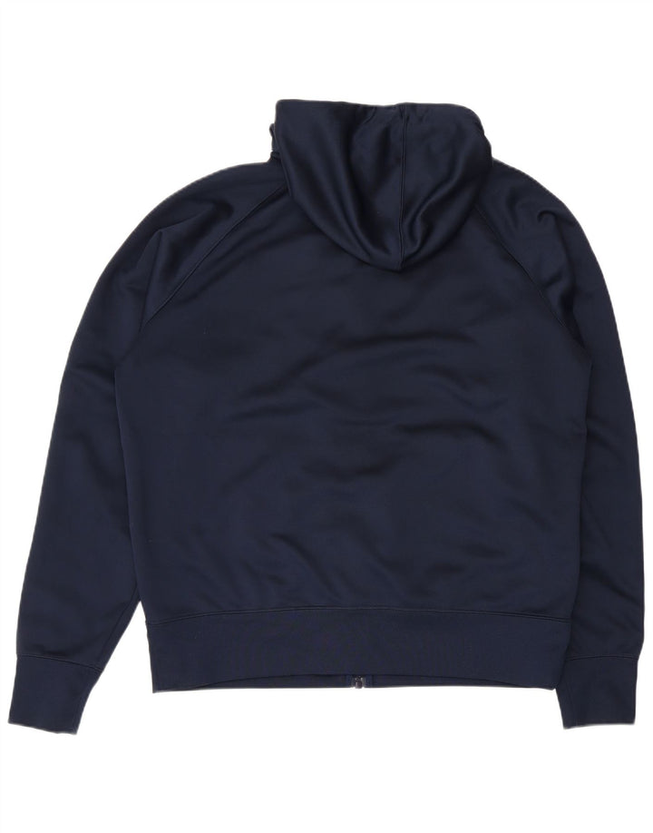 Pulover Nike pentru bărbați, cu fermoar, cu capotă, mare, albastru bleumarin, poliester