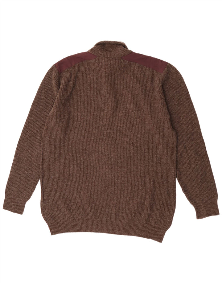 Pulover pentru bărbați Kappa, cu gât cu nasturi, 2XL, lână color bloc maro