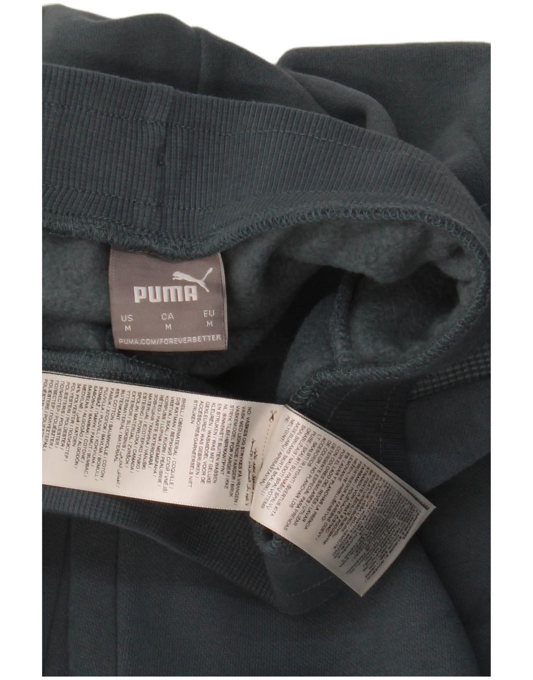 Pantaloni de trening Puma pentru bărbați, bumbac verde mediu