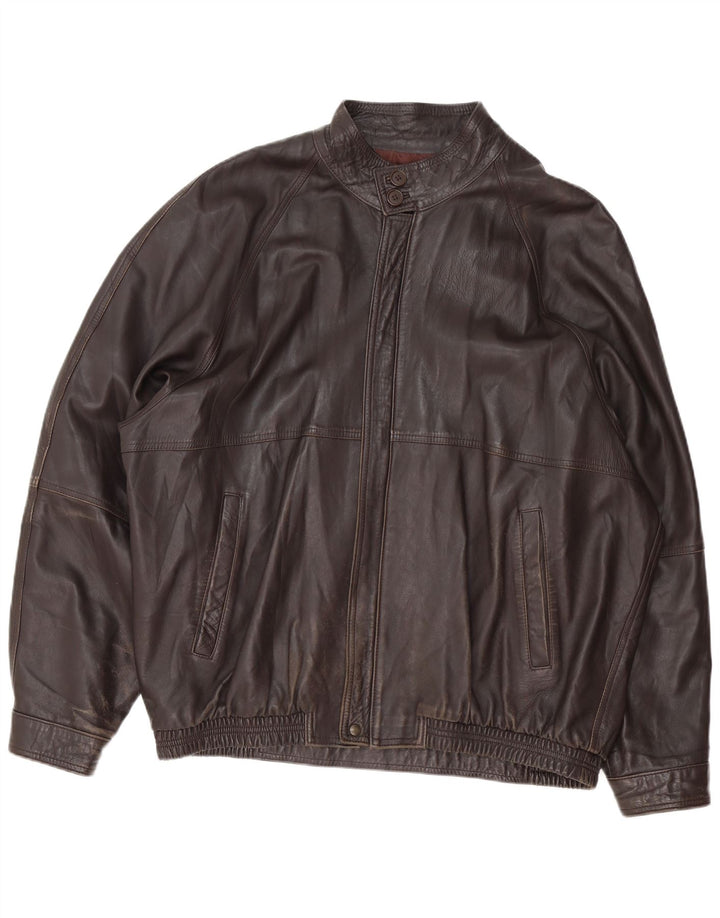 Jachetă de piele vintage pentru bărbați IT 62 4XL neagră