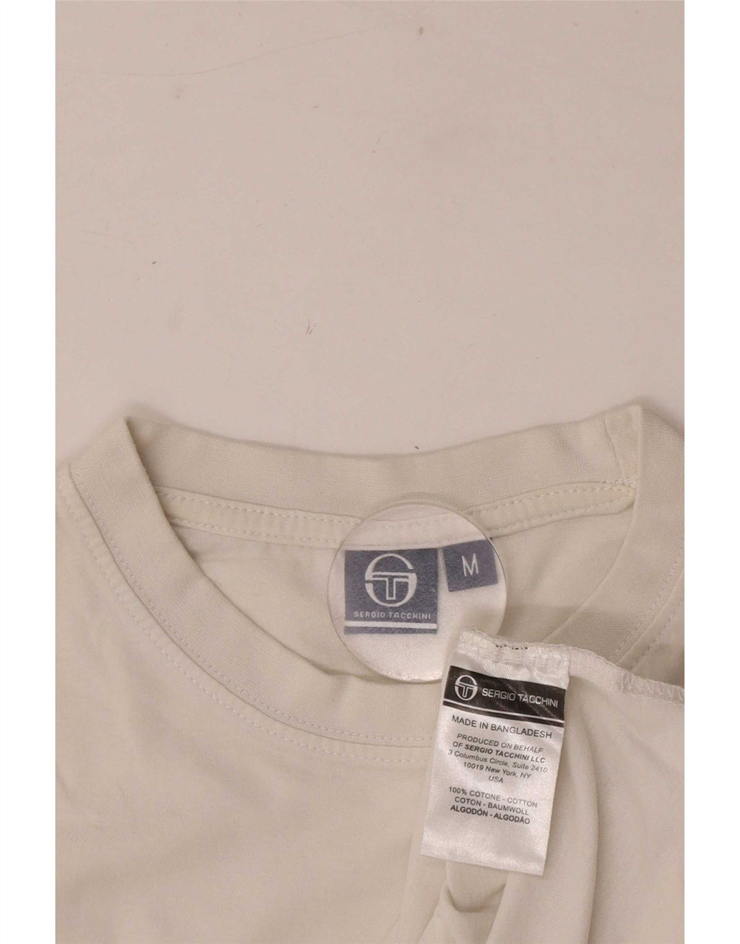 Tricou pentru bărbați Sergio Tacchini Top mediu alb din bumbac color bloc