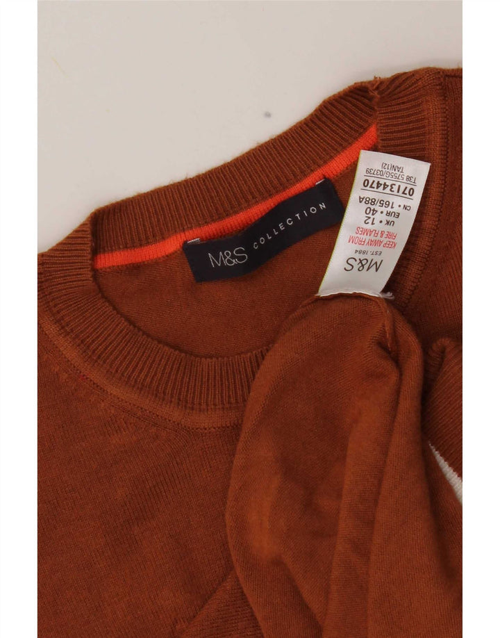 Pulover pentru femei Marks & Spencer cu decolteu triplu UK 12 maro mediu