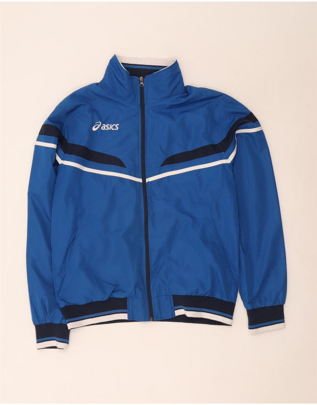 Jachetă Bomber pentru bărbați Asics UK 42 XL, albastru, poliester color bloc
