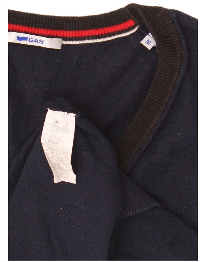 Pulover cardigan fără mâneci pentru bărbați Gas Bumbac bleumarin mediu