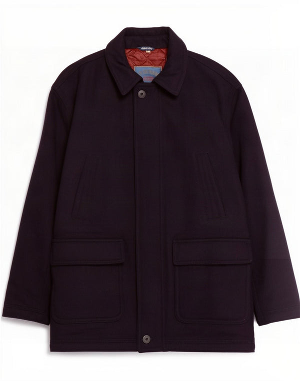 Faciba Mens Classic Fit Overcoat IT 56 3XL Bleumarin Lână