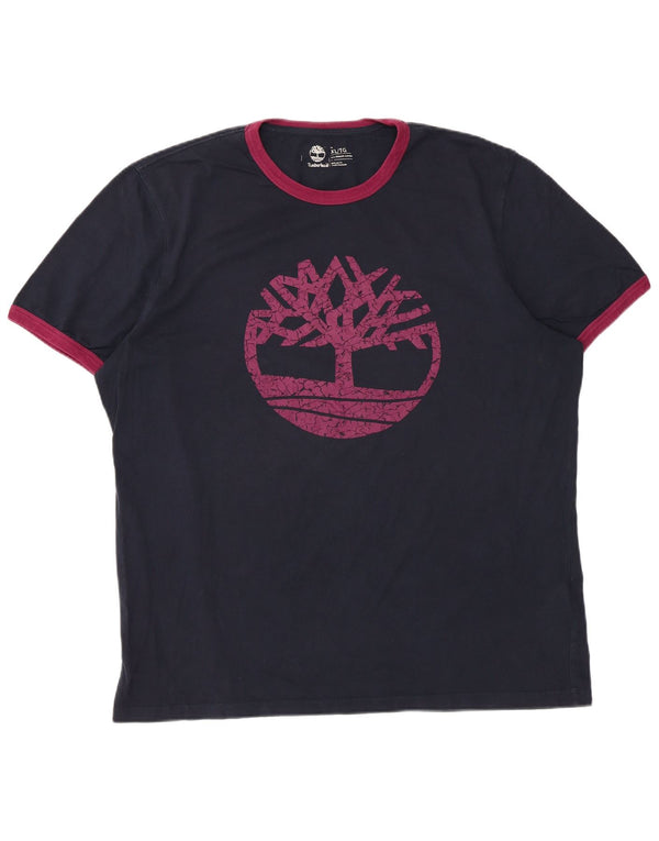 Tricou grafic Timberland pentru bărbați, cu croiala normală, XL, albastru bleumarin, color block