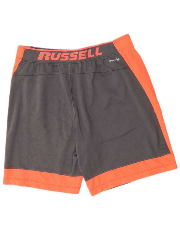 RUSSELL ATHLETIC Pantaloni scurți sport grafic pentru bărbați, mari, gri, bloc de culoare
