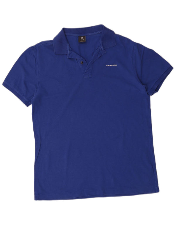 G-Star Mens Raw Polo Shirt Large Blue Cotton