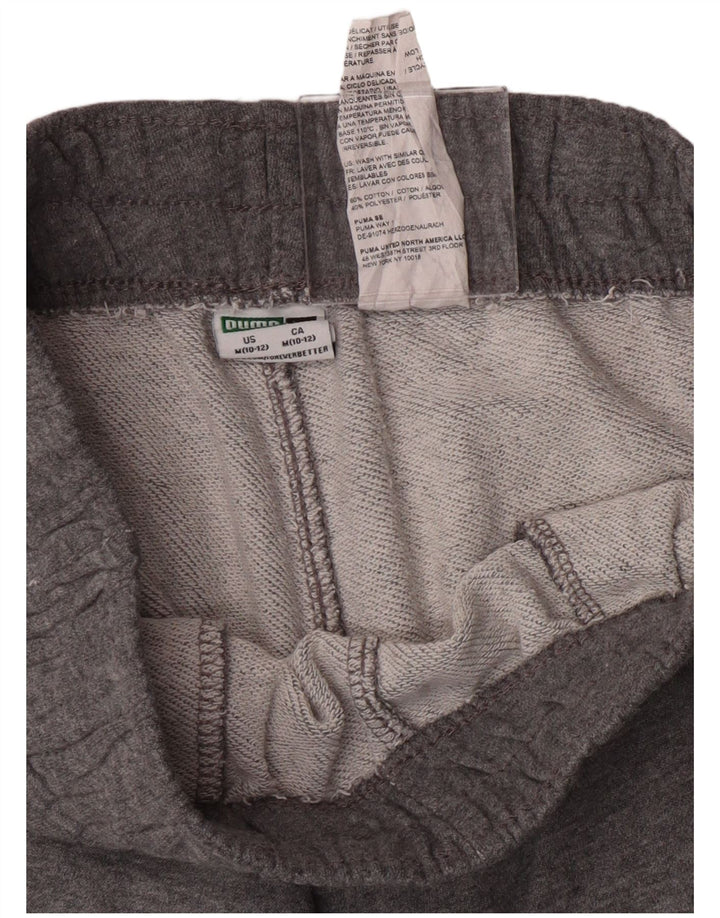 Puma Băieți Pantaloni Trening Pantaloni Joggeri 10-11 Ani Bumbac Gri Mediu
