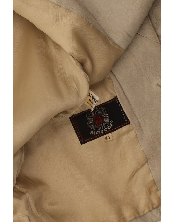 Jachetă pentru femei Marcos din piele cu 2 nasturi IT 44 Piele Bej Mediu