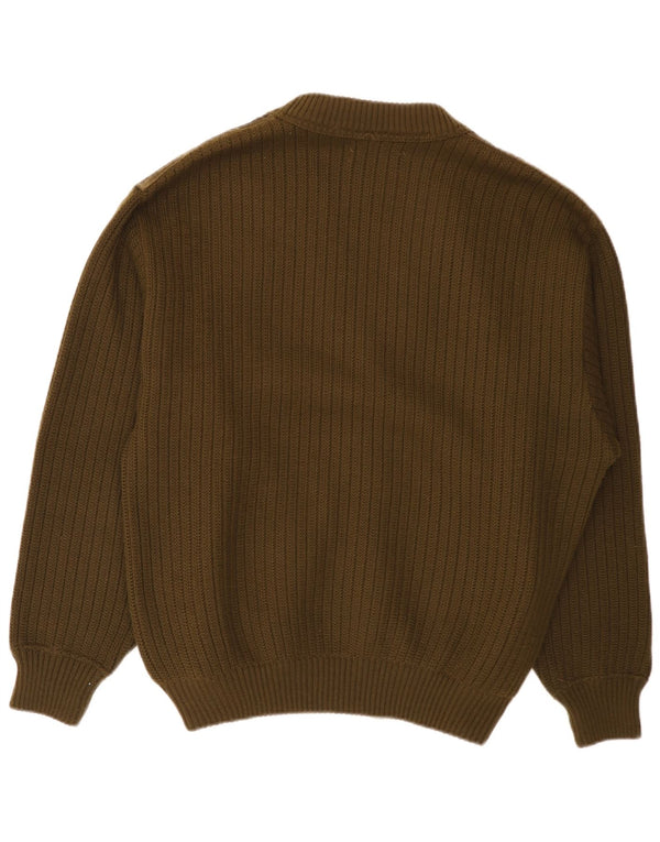 Pulover cardigan din piele intoarsa pentru barbati Malagrida XL verde