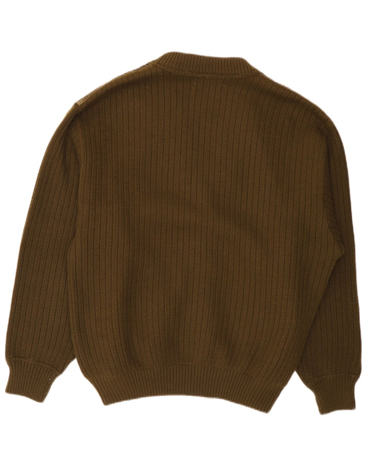 Pulover cardigan din piele intoarsa pentru barbati Malagrida XL verde