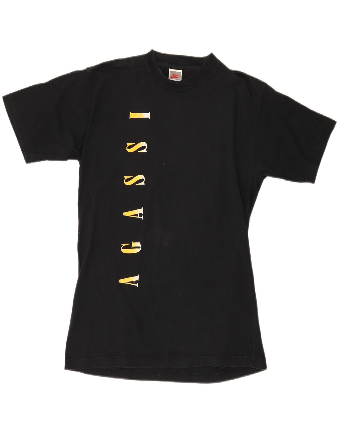 NIKE Mens Andre Agassi Graphic T-Shirt Top Medium Black Cotton Vintage Nike and Second-Hand Nike from Messina Hembry 
