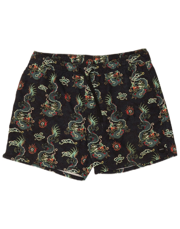 Pantaloni scurți de înot RVCA pentru bărbați cu model abstract XL poliester Fair Isle negru