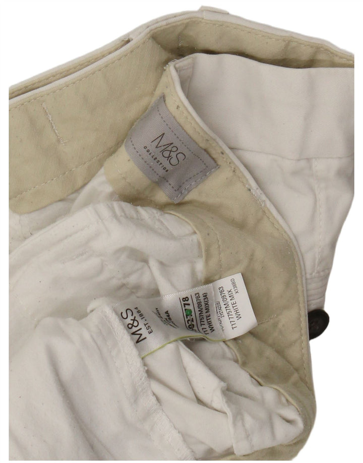 MARKS & SPENCER Pantaloni scurți chino pentru bărbați W34, mare, alb, bumbac