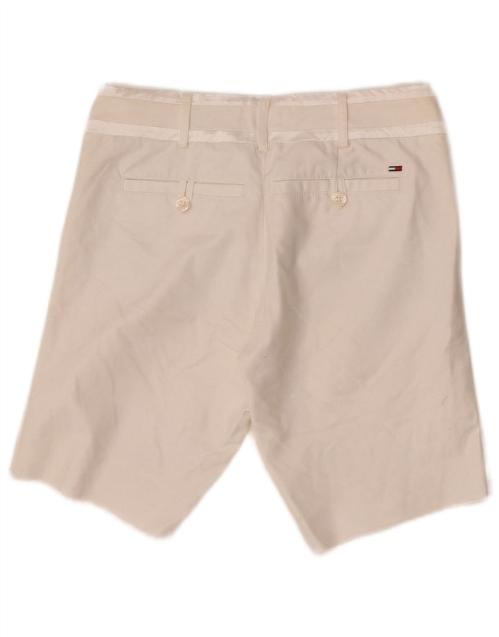 Pantaloni scurti chino Tommy Hilfiger pentru femei W30, bumbac alb mediu
