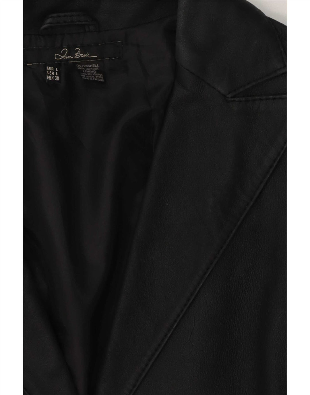 Jachetă de piele pentru femei Zara, cu 2 nasturi, UK 16, mare, neagră
