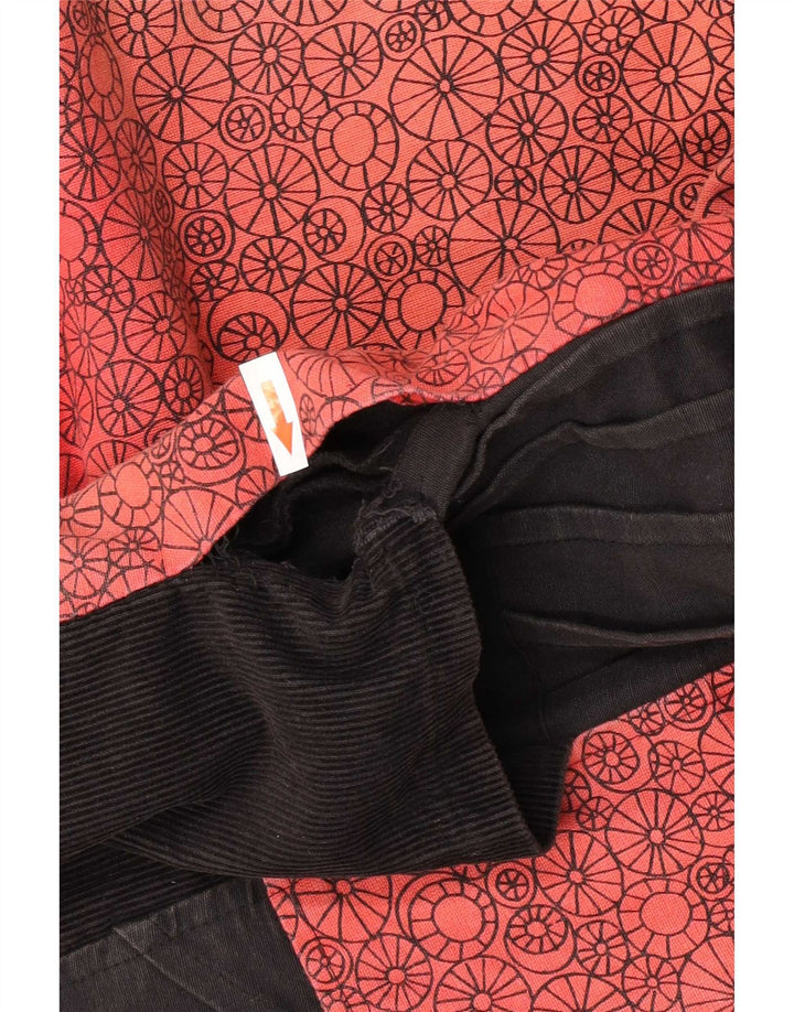 Pardesiu vintage pentru femei UK 12 mediu negru mozaic din bumbac