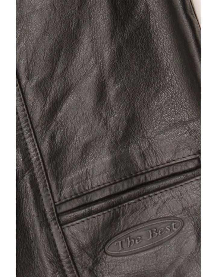 Vestă din piele pentru bărbați VINTAGE, neagră medie