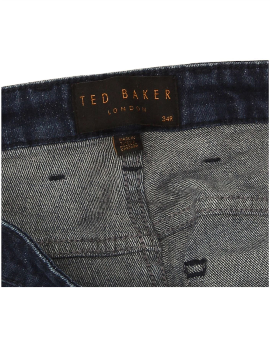 Blugi Ted Baker Regular Slim pentru bărbați W34 L32 Albastru