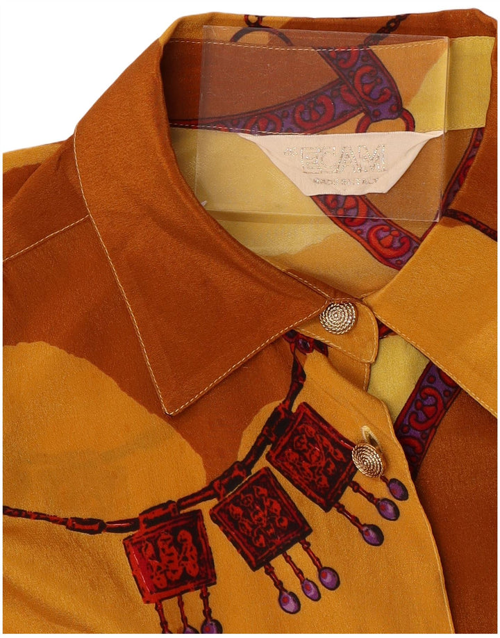Bluză cămașă supradimensionată pentru femei VINTAGE IT 46, galben mare, color block