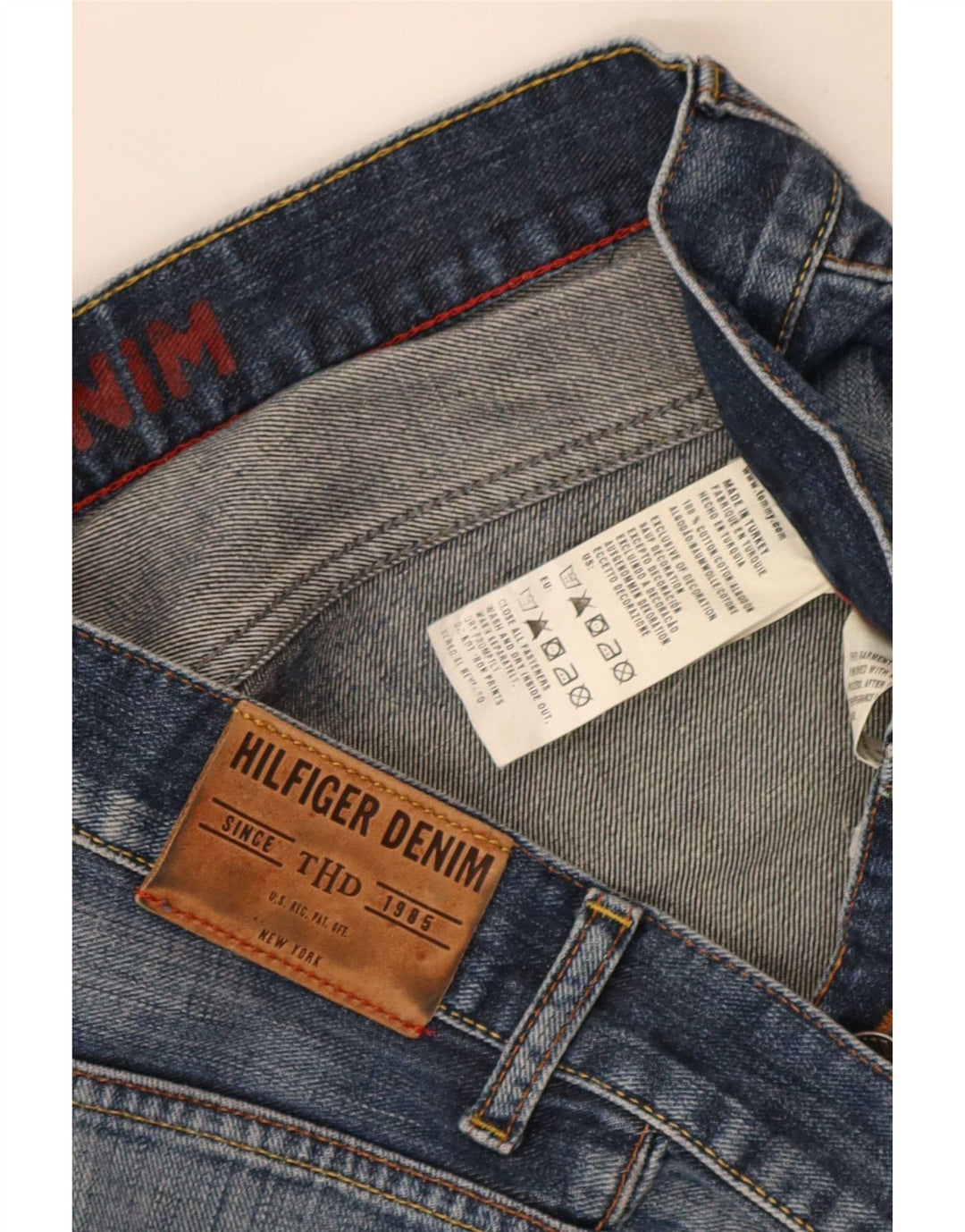 Blugi drepti tăiați pentru bărbați Tommy Hilfiger W34 L26 albaștri