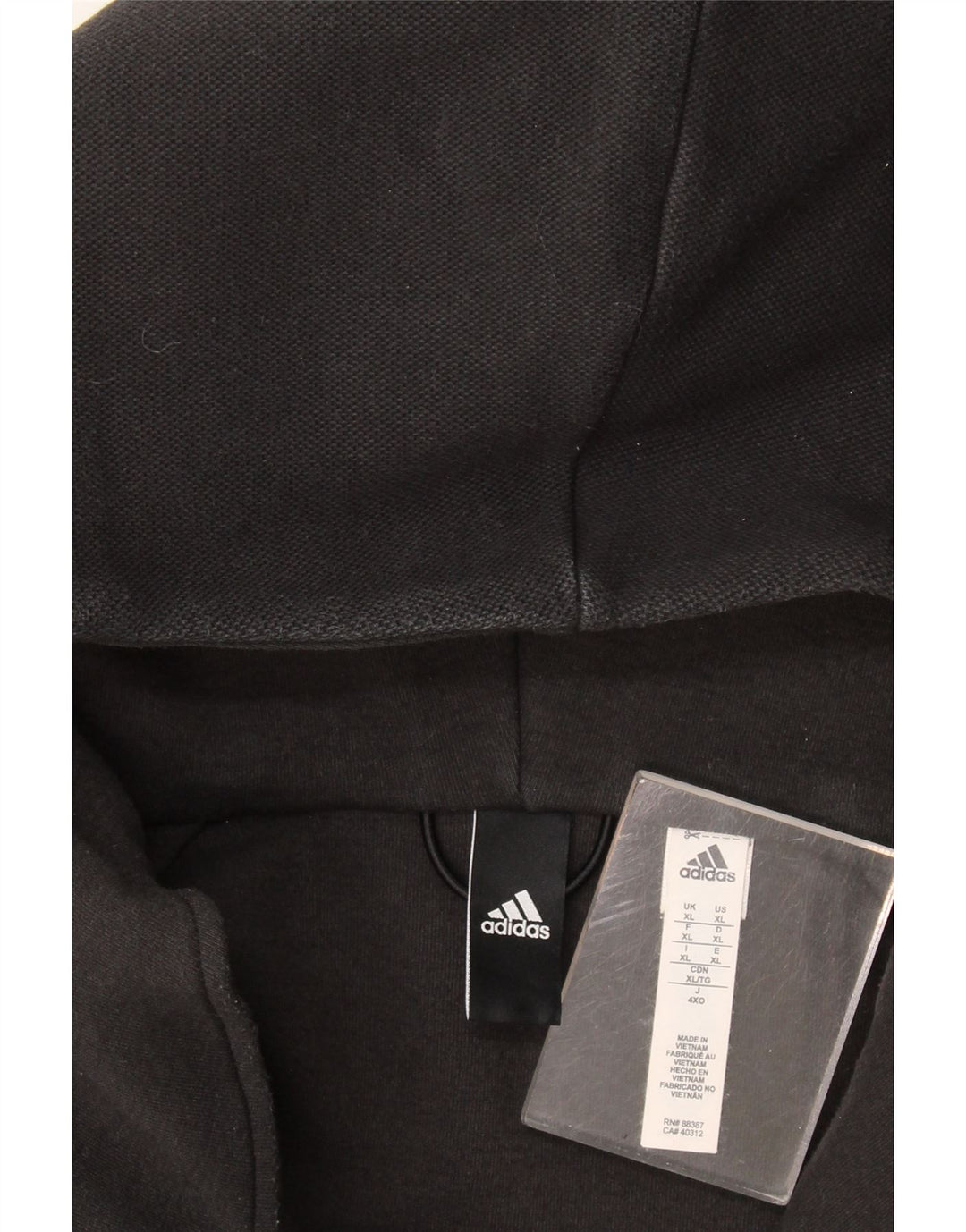 Pulover Adidas pentru bărbați, cu fermoar, XL, poliester negru