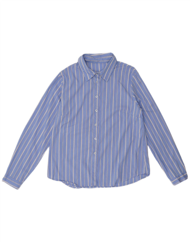 Cămașă vintage pentru femei UK 18 XL, bumbac cu dungi albastre