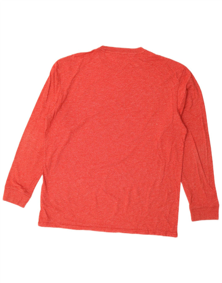 Top grafic cu mânecă lungă, 2XL, roșu peteat, pentru bărbați, Tommy Hilfiger