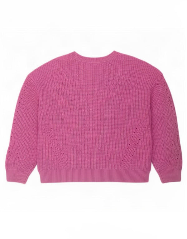 Crew Clothing Pulover pentru femei cu gât de barcă UK 14 mare, roz acrilic
