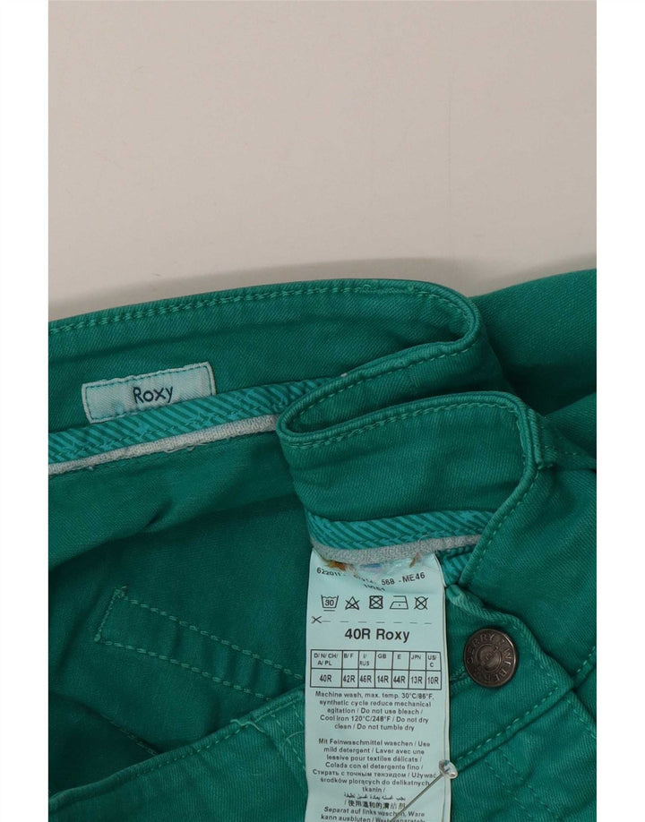 Blugi subțiri Roxy pentru femei UK 14 Large W30 L30 Green Bumbac
