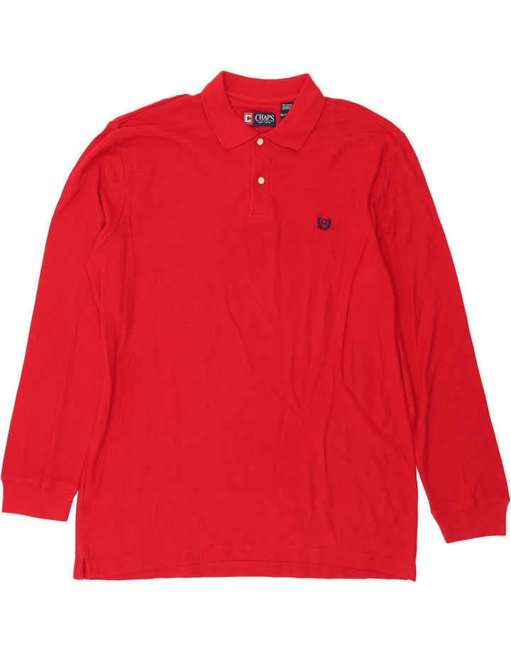 CHAPS Mens Long Sleeve Polo Shirt XL Red Cotton Vintage Chaps and Second-Hand Chaps from Messina Hembry 