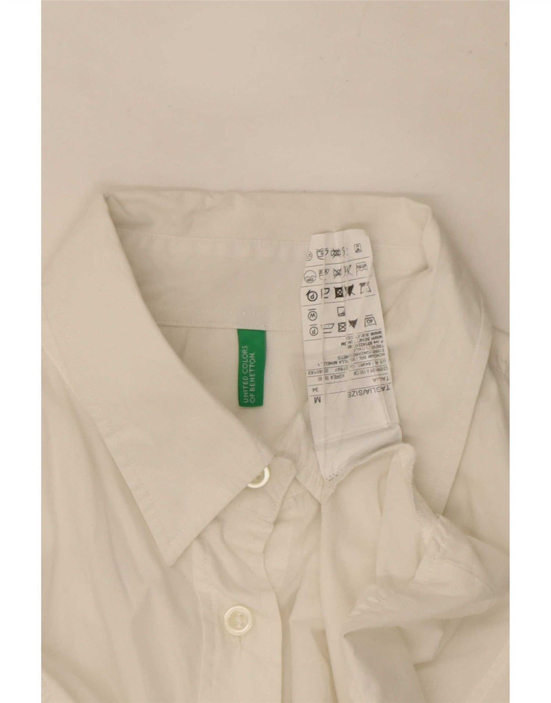 Cămașă Benetton pentru femei UK 14 Medium White Bumbac