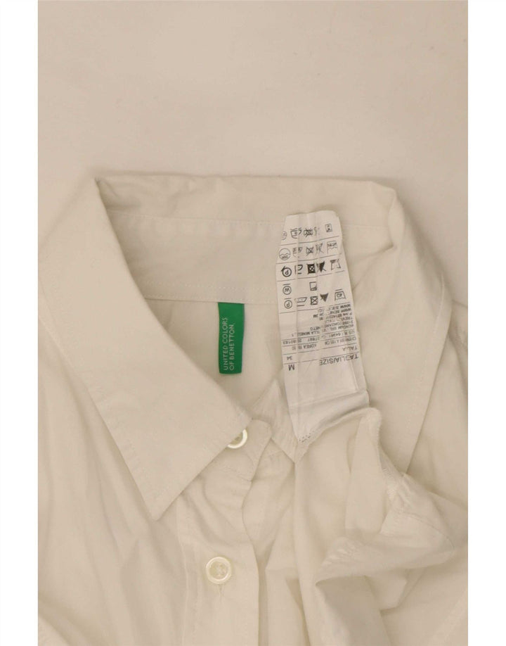Cămașă Benetton pentru femei UK 14 Medium White Bumbac