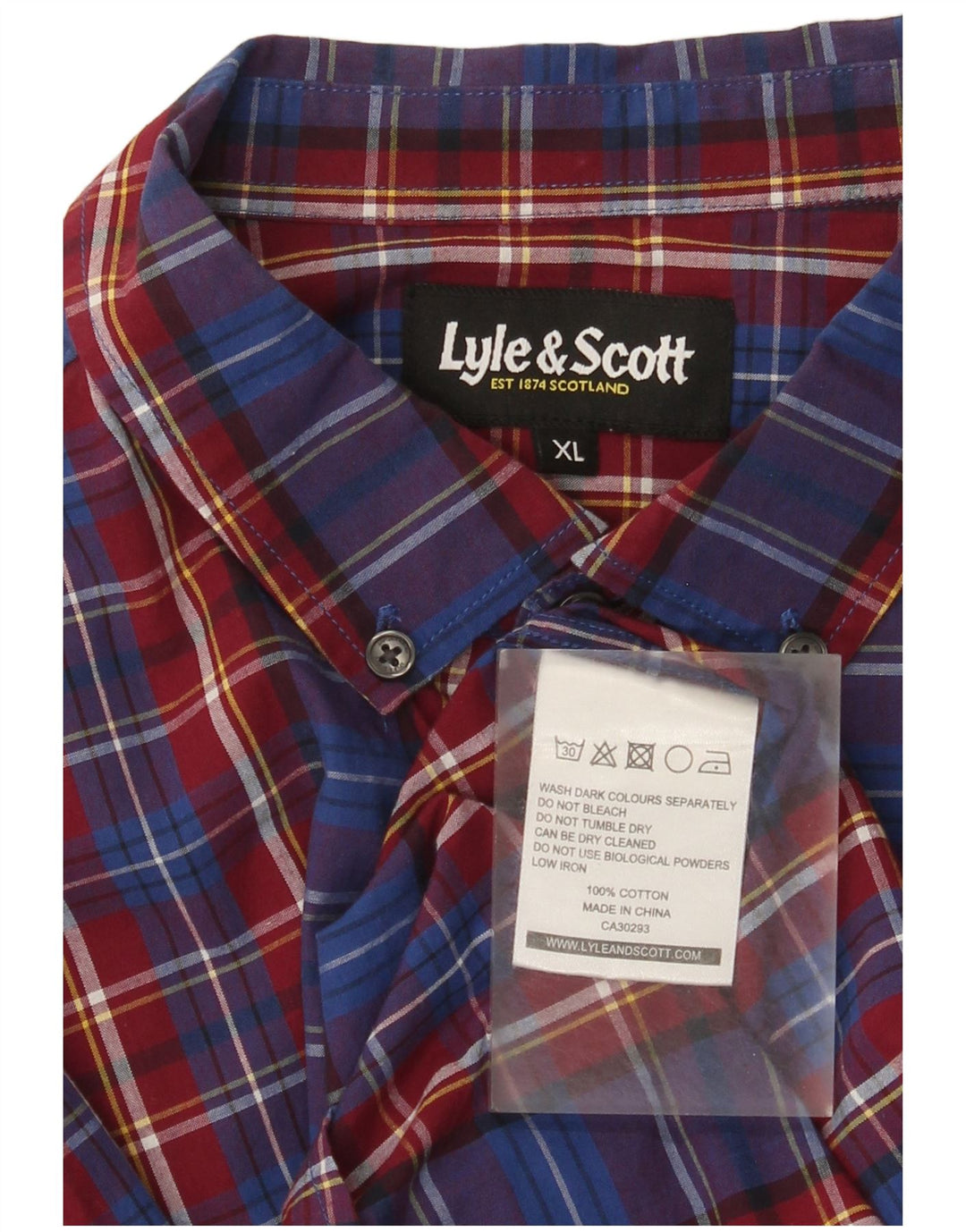 Cămașă pentru bărbați Lyle & Scott XL Blue Check Bumbac